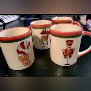 4 CHRISTOPHER RADKOR CHRISTMAS MUGS